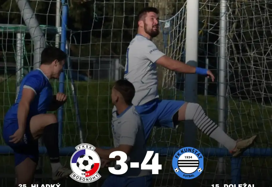 Bosonohy na svém hřišti nezvládly duel s Kunštátem
