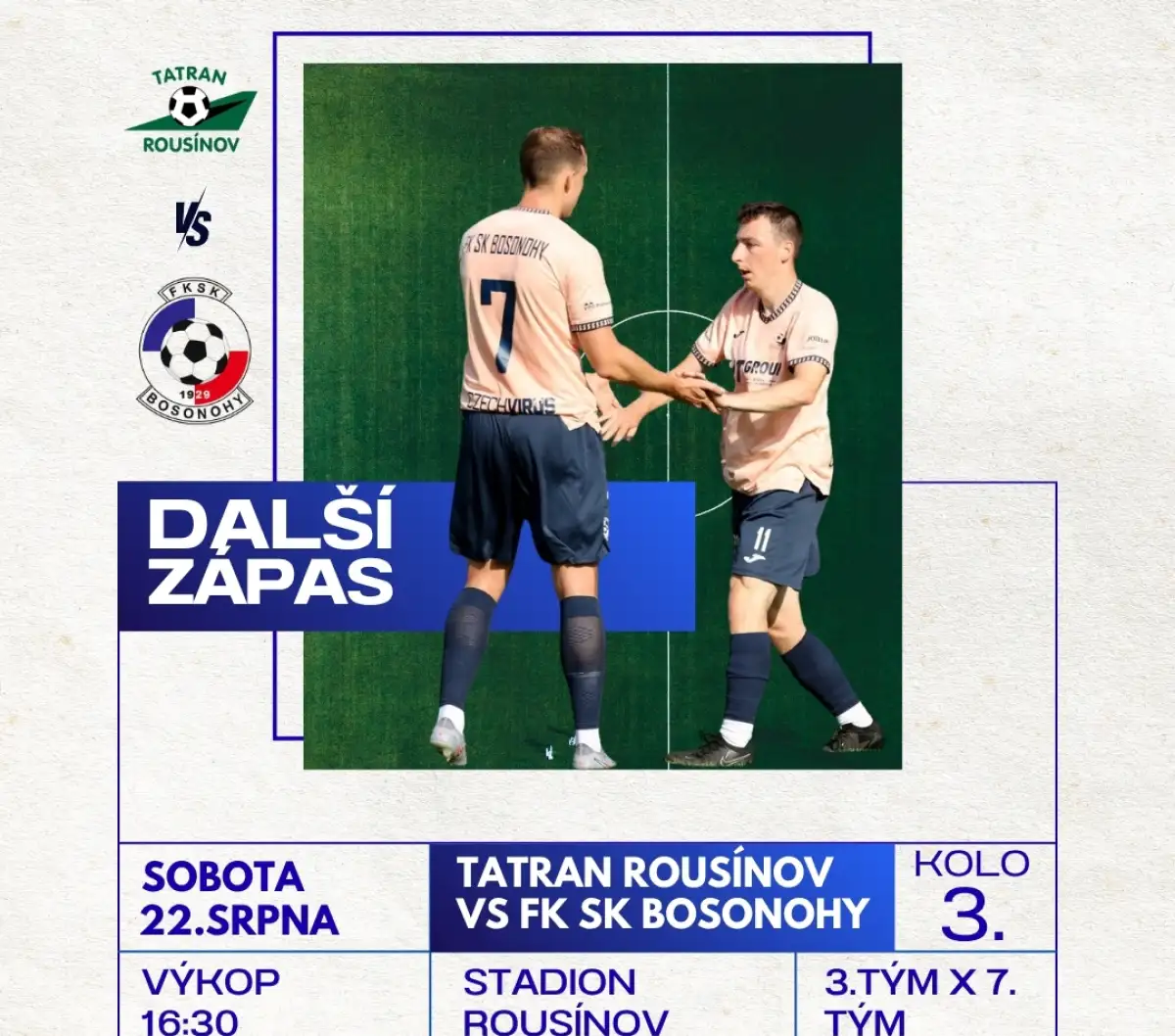 V dalším utkání jedeme do Rousínova