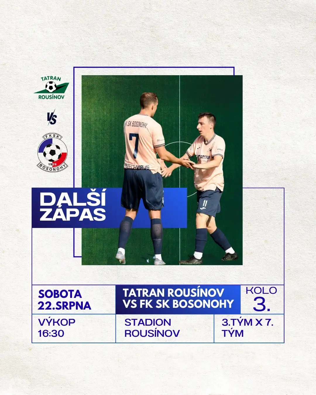 V dalším utkání jedeme do Rousínova